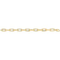 14K Yellow Gold 8" French Cable Chain Bracelet with Polished Fancy Links - 9mm Width by Orozza Fine Jewelry