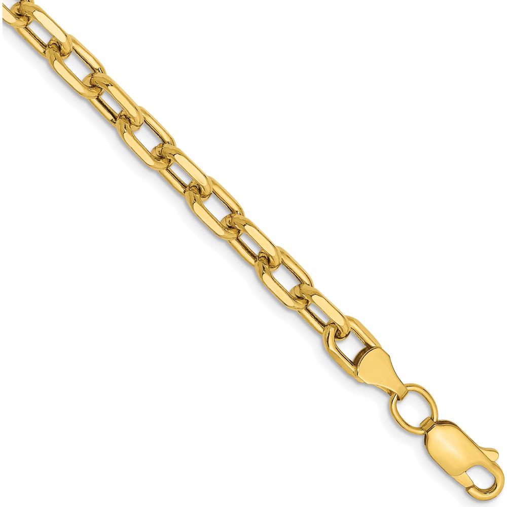 14K Yellow Gold 8-inch Diamond-Cut Cable Chain Bracelet by Oro Pregiato