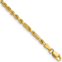 14K Yellow Gold 8 Inch Diamond-Cut Milano Rope Chain Bracelet - 2.75mm Width by Oro Pregiato
