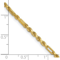 14K Yellow Gold 8 Inch Diamond-Cut Milano Rope Chain Bracelet - 2.75mm Width by Oro Pregiato