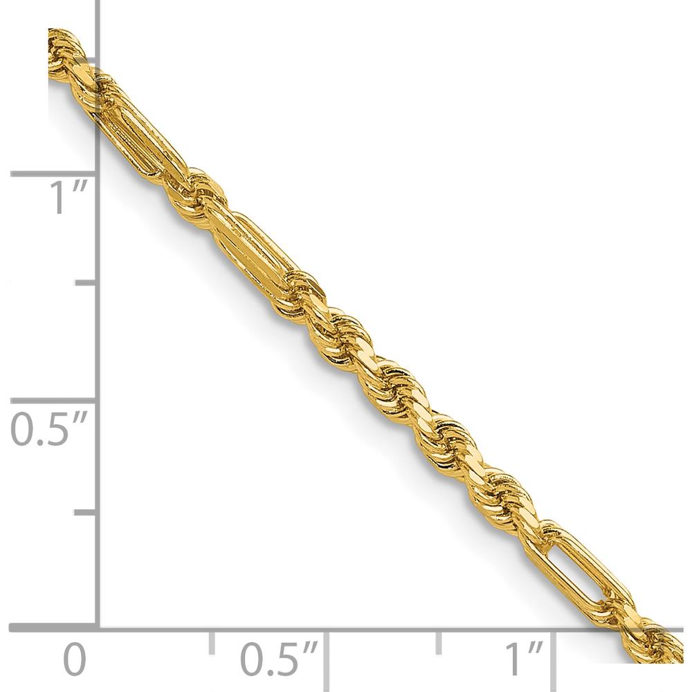 14K Yellow Gold 8 Inch Diamond-Cut Milano Rope Chain Bracelet - 2.75mm Width by Oro Pregiato