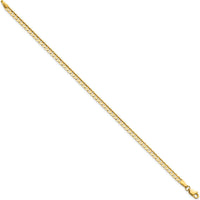 14K Yellow Gold 8-inch Open Concave Curb Bracelet with Lobster Clasp by Oro Pregiato