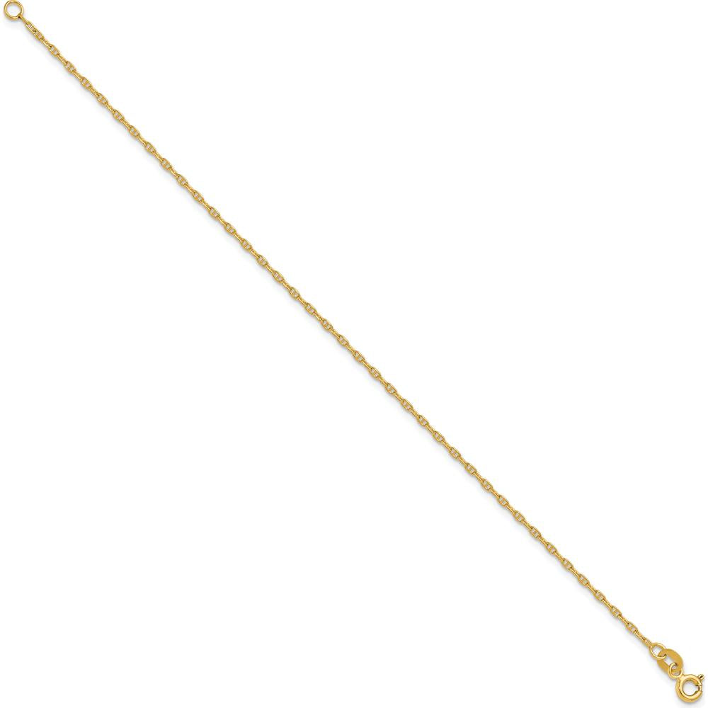14K Yellow Gold 8" Mariners Link Chain Bracelet - 1.5mm Width by Oro Pregiato