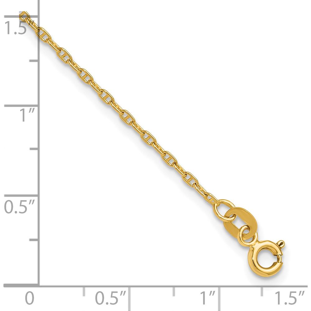 14K Yellow Gold 8" Mariners Link Chain Bracelet - 1.5mm Width by Oro Pregiato