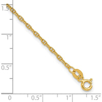 14K Yellow Gold 8" Mariners Link Chain Bracelet - 1.8mm Width by Oro Pregiato