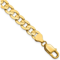 14K Yellow Gold 8" Open Concave Curb Bracelet with Lobster Clasp by Oro Pregiato
