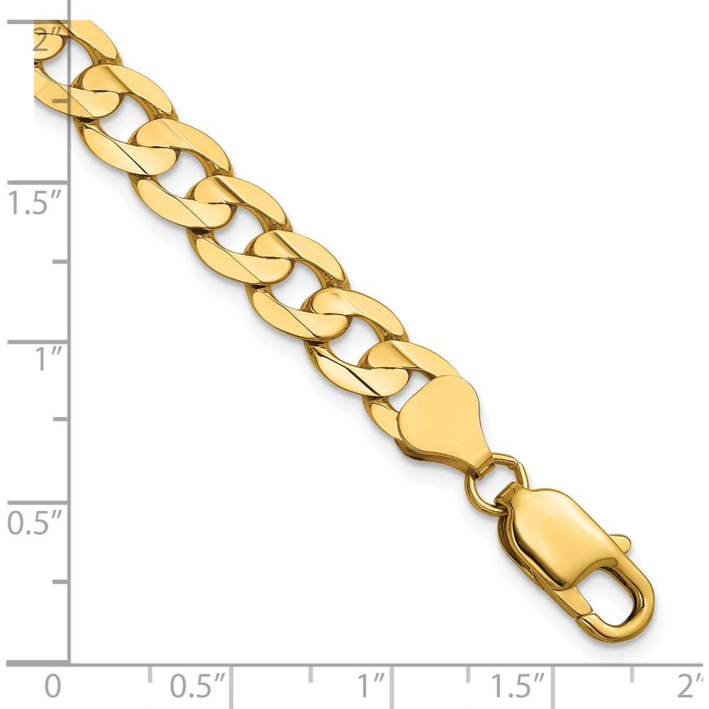 14K Yellow Gold 8" Open Concave Curb Bracelet with Lobster Clasp by Oro Pregiato