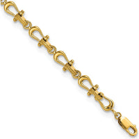 14K Yellow Gold 8" Polished Anchor Shackle Bracelet by Oro Pregiato