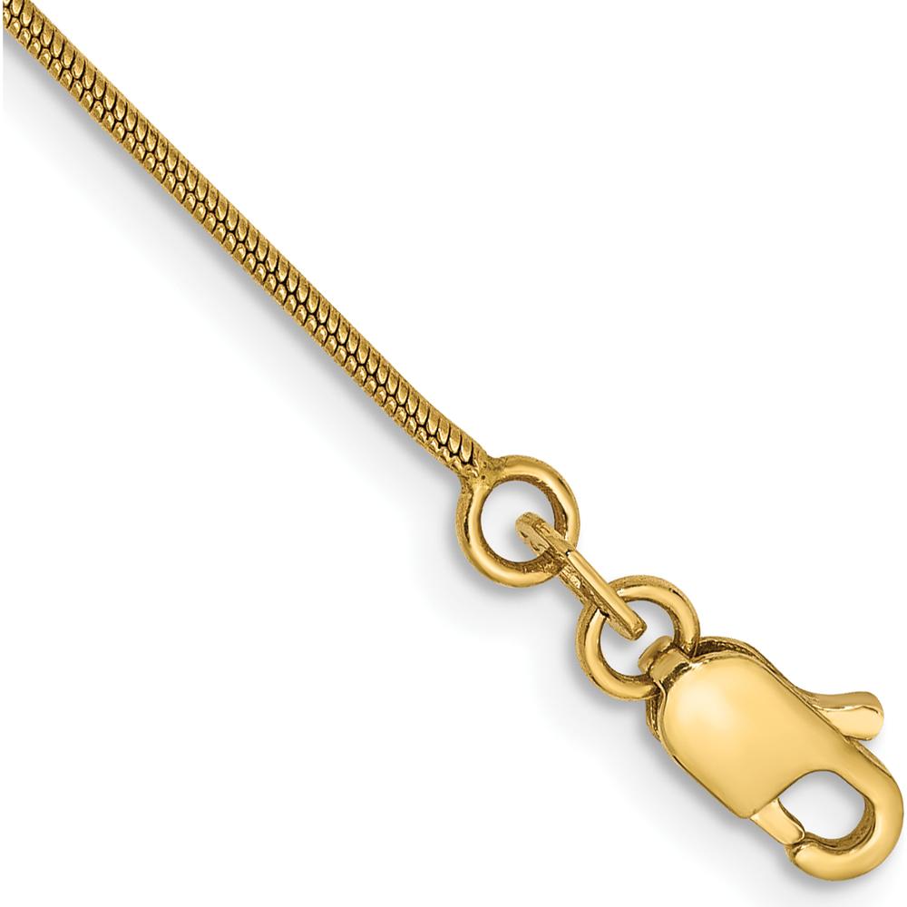 14K Yellow Gold 8" Round Snake Chain Bracelet with Lobster Clasp by 0