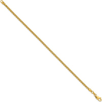 14K Yellow Gold 8" Semi-Solid Round Box Bracelet with Lobster Clasp - 2.45mm Width by Oro Pregiato