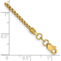 14K Yellow Gold 8" Semi-Solid Round Box Bracelet with Lobster Clasp by Oro Pregiato