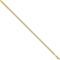 14K Yellow Gold 8" Solid Double Link Charm Bracelet - 3.5mm Width by Oro Pregiato