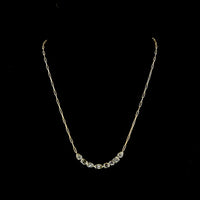 14K Yellow Gold 8-Stone Mixed Shape Lab Diamond Necklace with Bezel Set Emerald, Marquise, Pear, and Asscher Cuts - 2.31 Carat Total Weight - Covaloro Fine Jewelry