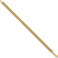 14K Yellow Gold 8" Triple Strand Rope Bracelet with Diamond-Cut Polished Finish - 5.5mm Wide