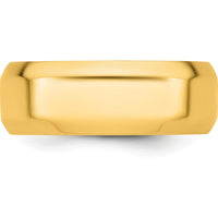 14K Yellow Gold 8mm Beveled Edge Comfort Fit Wedding Band - Size 11 by Luciano & Cie