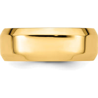 14K Yellow Gold 8mm Beveled Edge Comfort Fit Wedding Band - Size 11 by Luciano & Cie