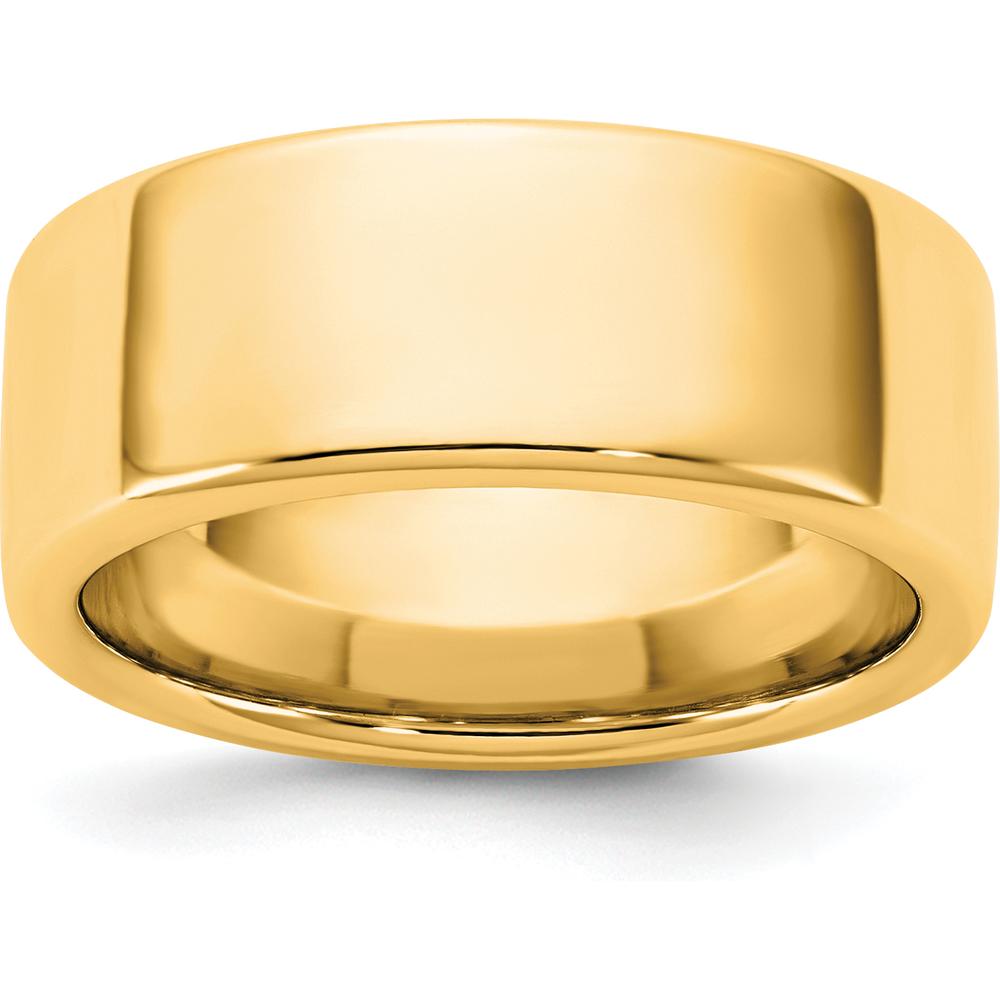14K Yellow Gold 8mm Comfort Fit Domed Wedding Band - Engravable Solid Gold Ring by Luciano & Cie
