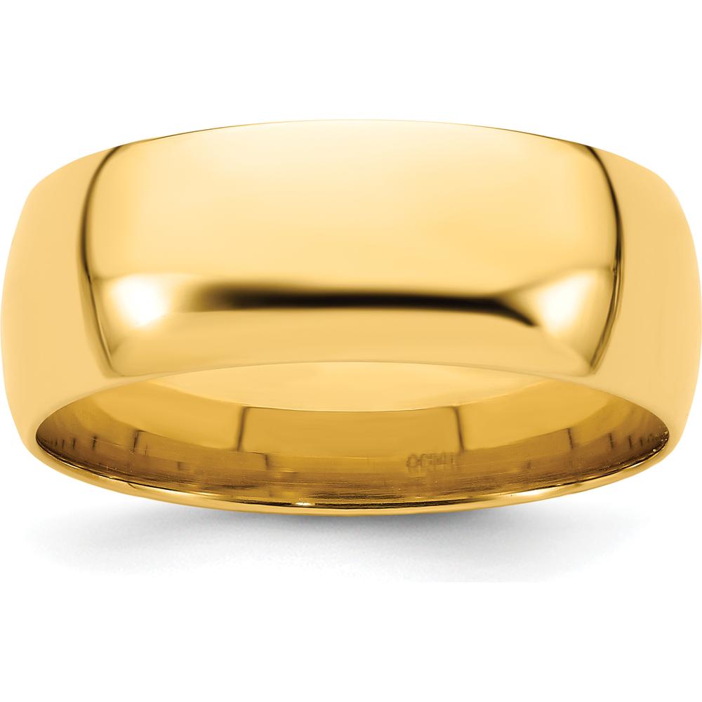 14K Yellow Gold 8mm Comfort Fit Wedding Band - Lightweight and Adjustable, Size 10 by Luciano & Cie