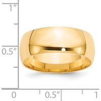 14K Yellow Gold 8mm Comfort Fit Wedding Band - Lightweight and Adjustable, Size 10 by Luciano & Cie