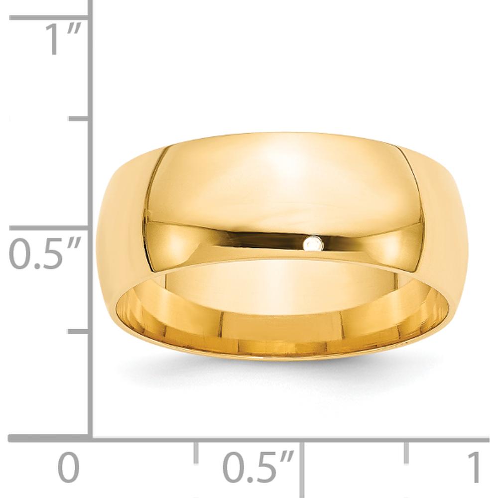 14K Yellow Gold 8mm Comfort Fit Wedding Band - Lightweight and Adjustable, Size 10 by Luciano & Cie