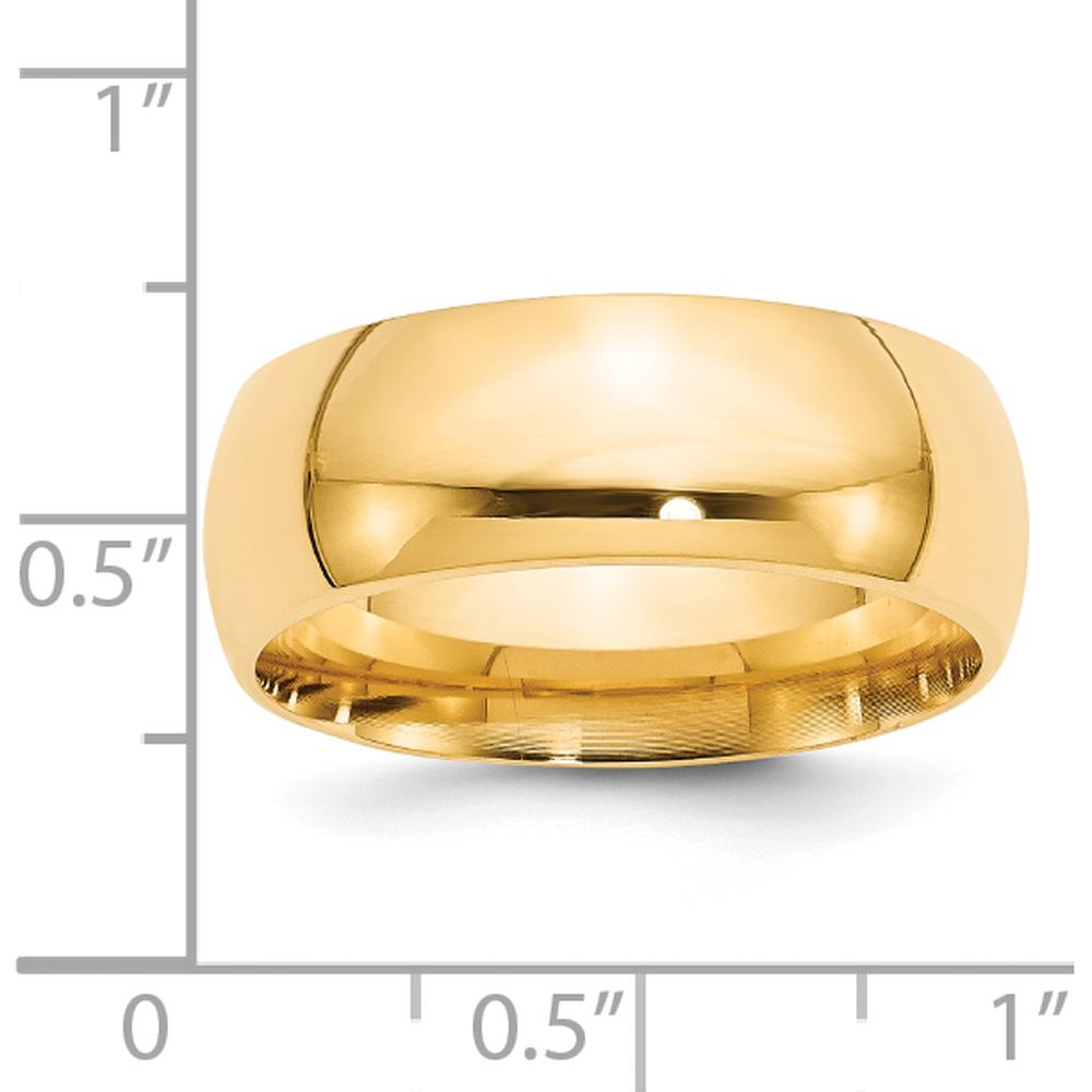 14K Yellow Gold 8mm Comfort Fit Wedding Band - Size 12 by Luciano & Cie