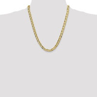 14K Yellow Gold 8mm Concave Anchor Chain Necklace - 22 Inches by Oro Pregiato