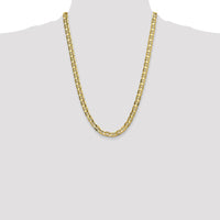 14K Yellow Gold 8mm Concave Anchor Chain Necklace - 24 Inches by Oro Pregiato