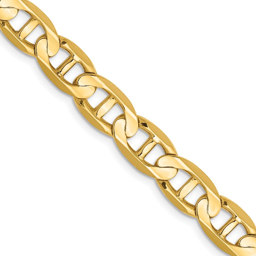 14K Yellow Gold 8mm Concave Anchor Chain Necklace - 26 inches by Oro Pregiato