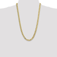 14K Yellow Gold 8mm Concave Anchor Chain Necklace - 26 inches by Oro Pregiato
