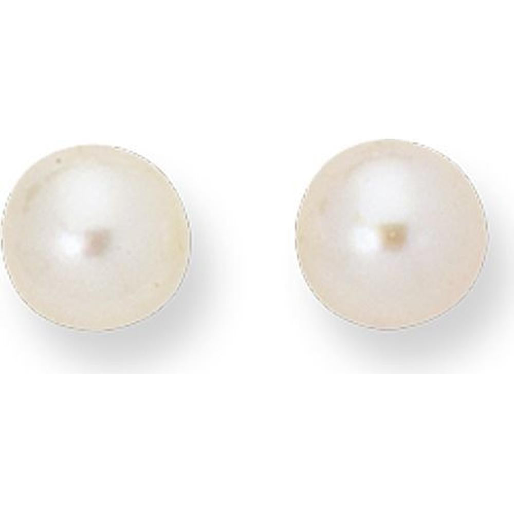 14K Yellow Gold 8mm Cultured Pearl Stud Earrings with Push Back Closure by Orozza Fine Jewelry