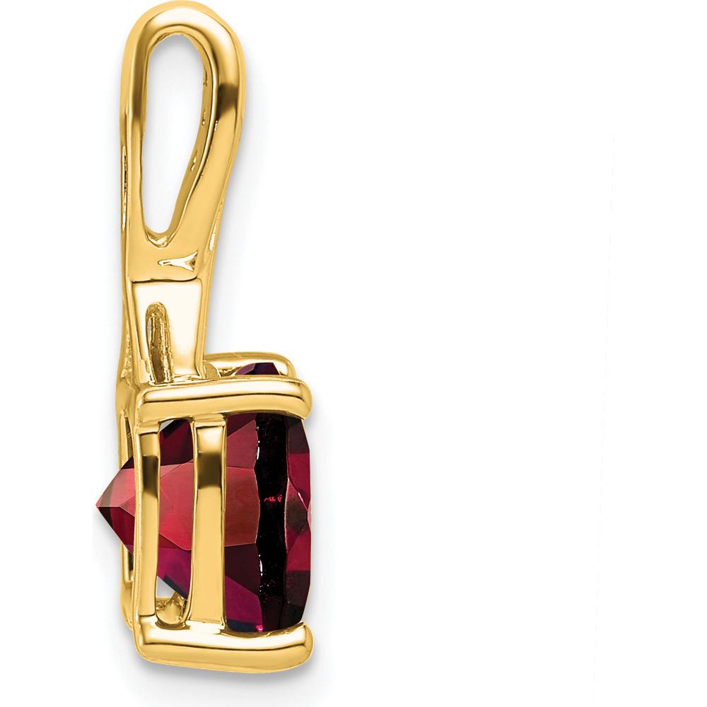 14K Yellow Gold 8mm Cushion-Cut Garnet and Diamond Pendant - 2.00 Carat Total Garnet Weight by Lumare Gioia