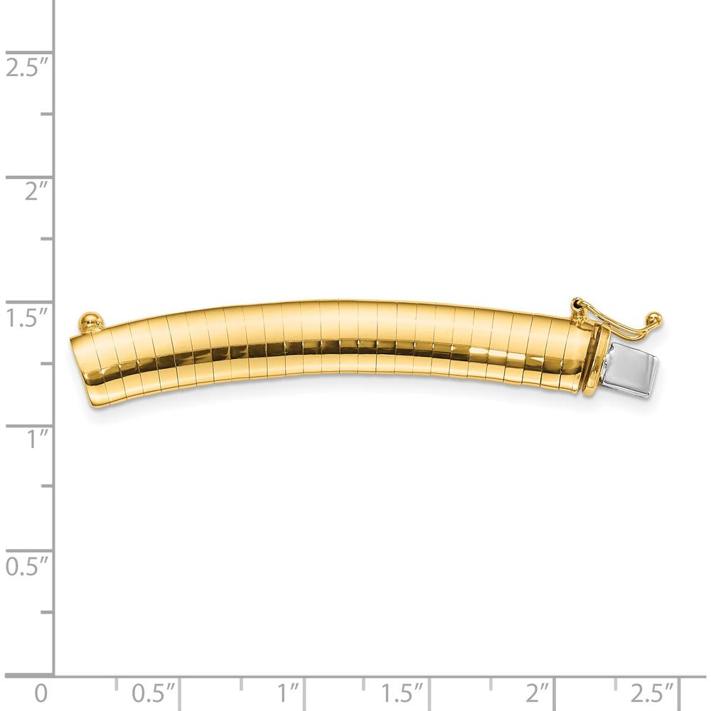 14K Yellow Gold 8mm Domed Omega Necklace Extender - 2 Inch Adjustable Length by Oro Pregiato