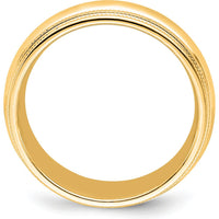 14K Yellow Gold 8mm Double Milgrain Comfort Fit Wedding Band - Size 10 by Luciano & Cie