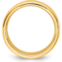14K Yellow Gold 8mm European Comfort Fit Domed Wedding Band - Unisex, Polished Finish by Luciano & Cie