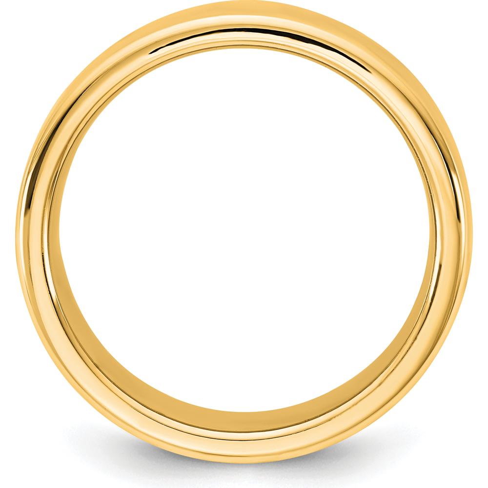14K Yellow Gold 8mm European Comfort Fit Domed Wedding Band - Unisex, Polished Finish by Luciano & Cie