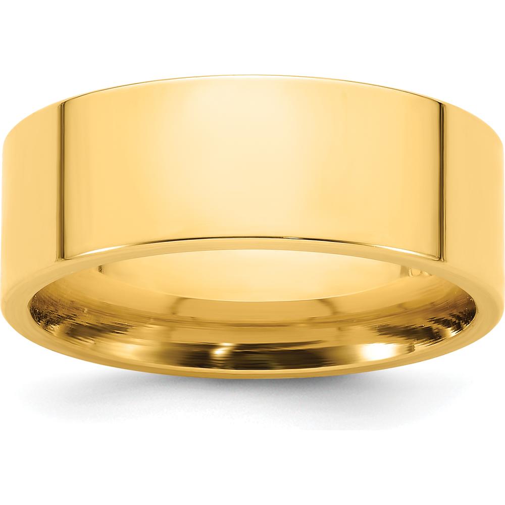 14K Yellow Gold 8mm Flat Comfort Fit Wedding Band - Size 12 by Luciano & Cie