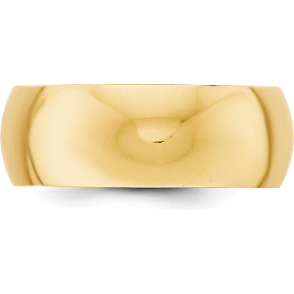 14K Yellow Gold 8mm Half-Round Wedding Band Size 11 - Polished Finish, Solid, Engravable by Luciano & Cie