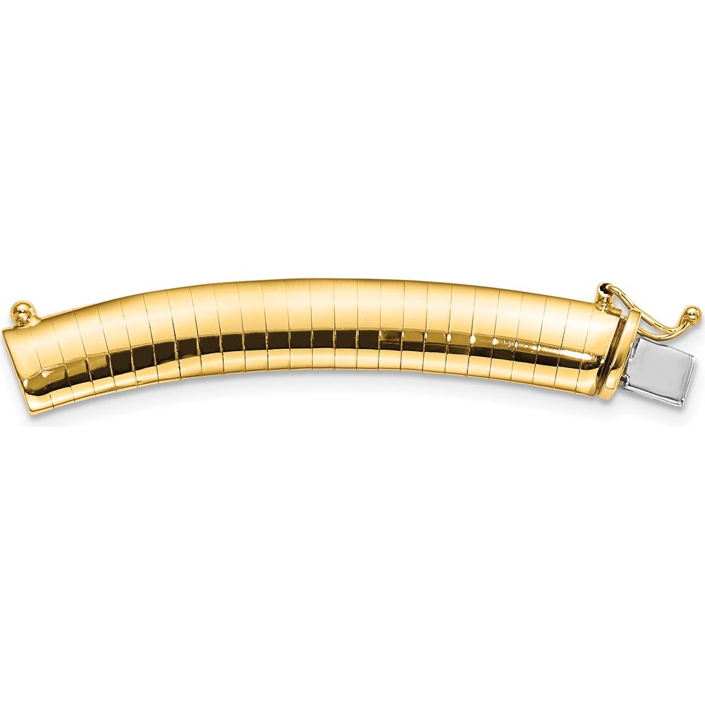 14K Yellow Gold 8mm Lightweight Domed Omega Necklace Extender - 2 Inches in Length by Oro Pregiato