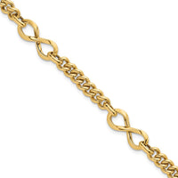 14K Yellow Gold 8mm Lightweight Fancy Infinity Link Bracelet - Polished Finish by 0