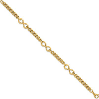 14K Yellow Gold 8mm Lightweight Fancy Infinity Link Bracelet - Polished Finish by 0