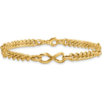 14K Yellow Gold 8mm Lightweight Fancy Infinity Link Bracelet - Polished Finish by 0