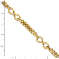 14K Yellow Gold 8mm Lightweight Fancy Infinity Link Bracelet - Polished Finish by 0