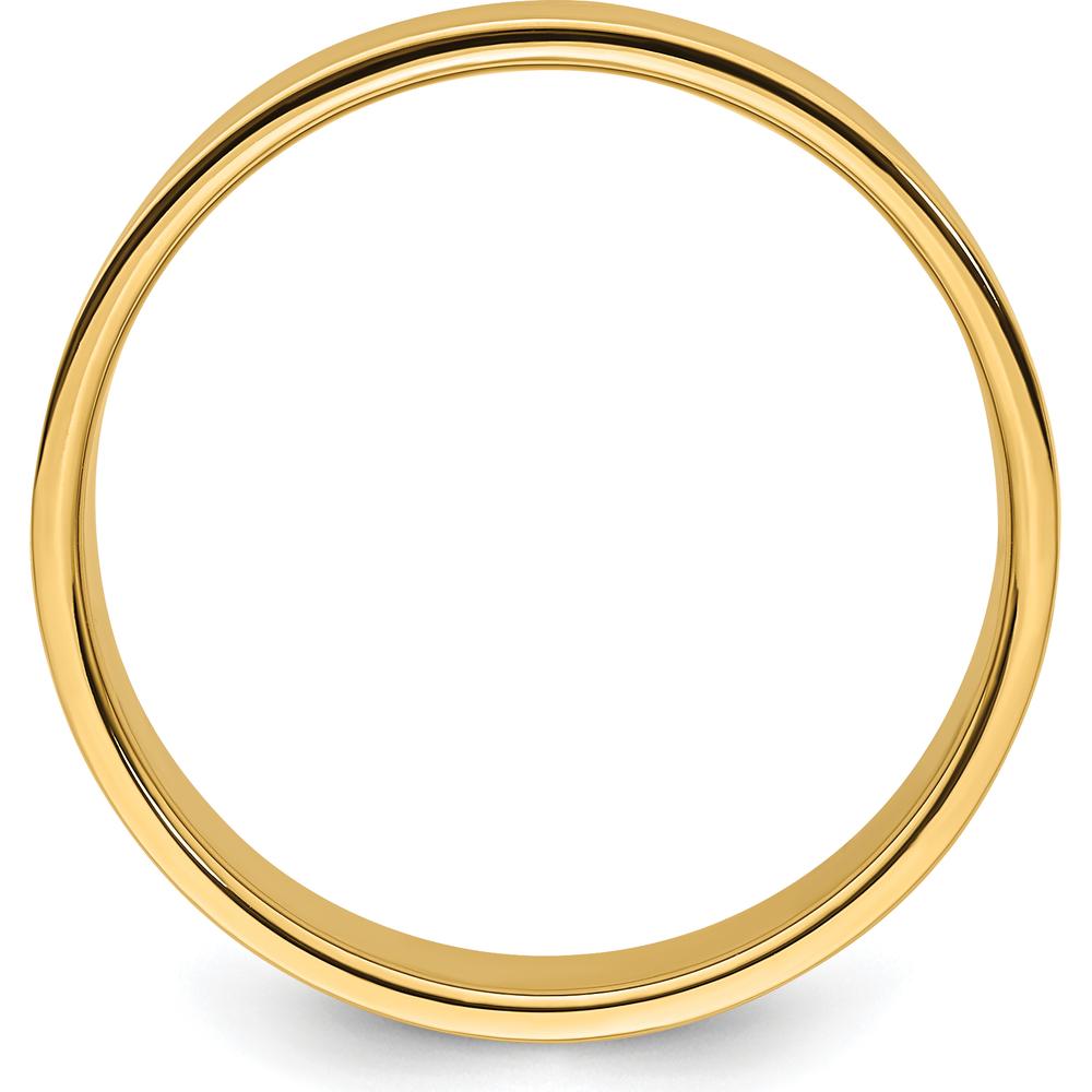 14K Yellow Gold 8mm Lightweight Flat Wedding Band - Polished Finish - Size 8.5 to 8.75 by Luciano & Cie
