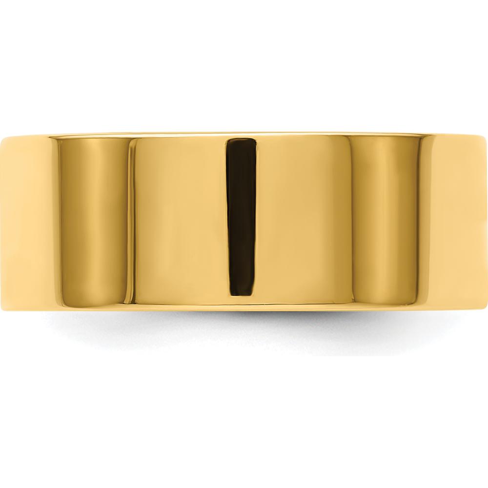 14K Yellow Gold 8mm Lightweight Flat Wedding Band - Size 8 by Luciano & Cie