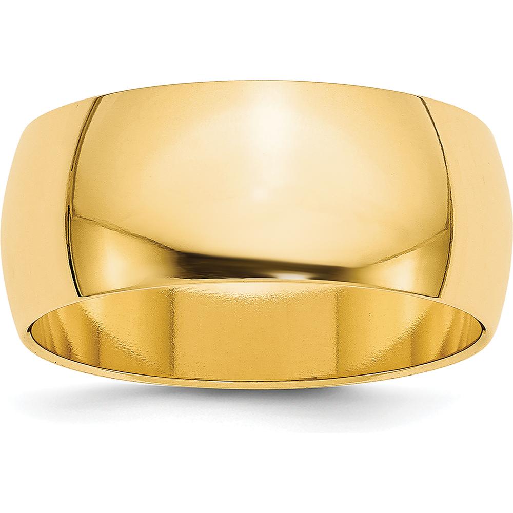 14K Yellow Gold 8mm Lightweight Half Round Wedding Band - Size 12.5 by Luciano & Cie