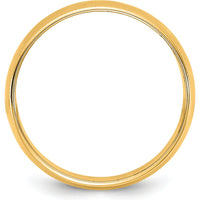 14K Yellow Gold 8mm Milgrain Half Round Band - Unisex Wedding Ring, Size 10 by Luciano & Cie