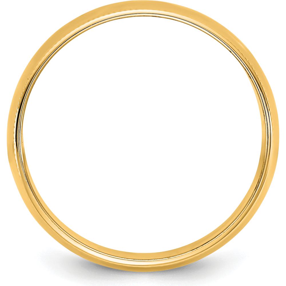 14K Yellow Gold 8mm Milgrain Half Round Wedding Band - Polished Domed Design by Luciano & Cie