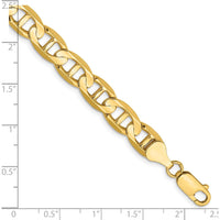 14K Yellow Gold 8mm Polished Concave Anchor Chain Bracelet - 8 in Length by Oro Pregiato