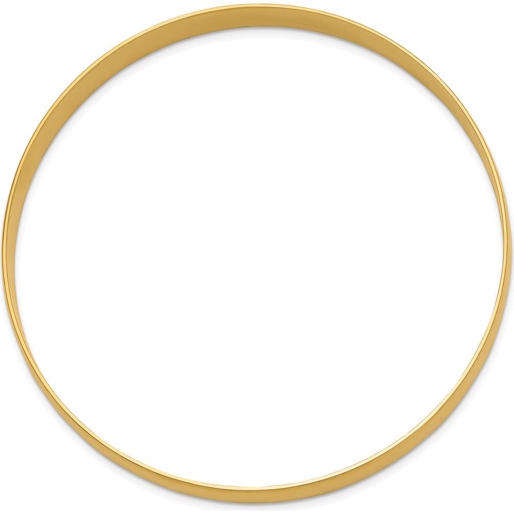 14K Yellow Gold 8mm Polished Solid Half-Round Slip-On Bangle Bracelet by Oro Pregiato