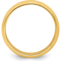 14K Yellow Gold 8mm Ridged Half Round Wedding Band Size 11 by Luciano & Cie